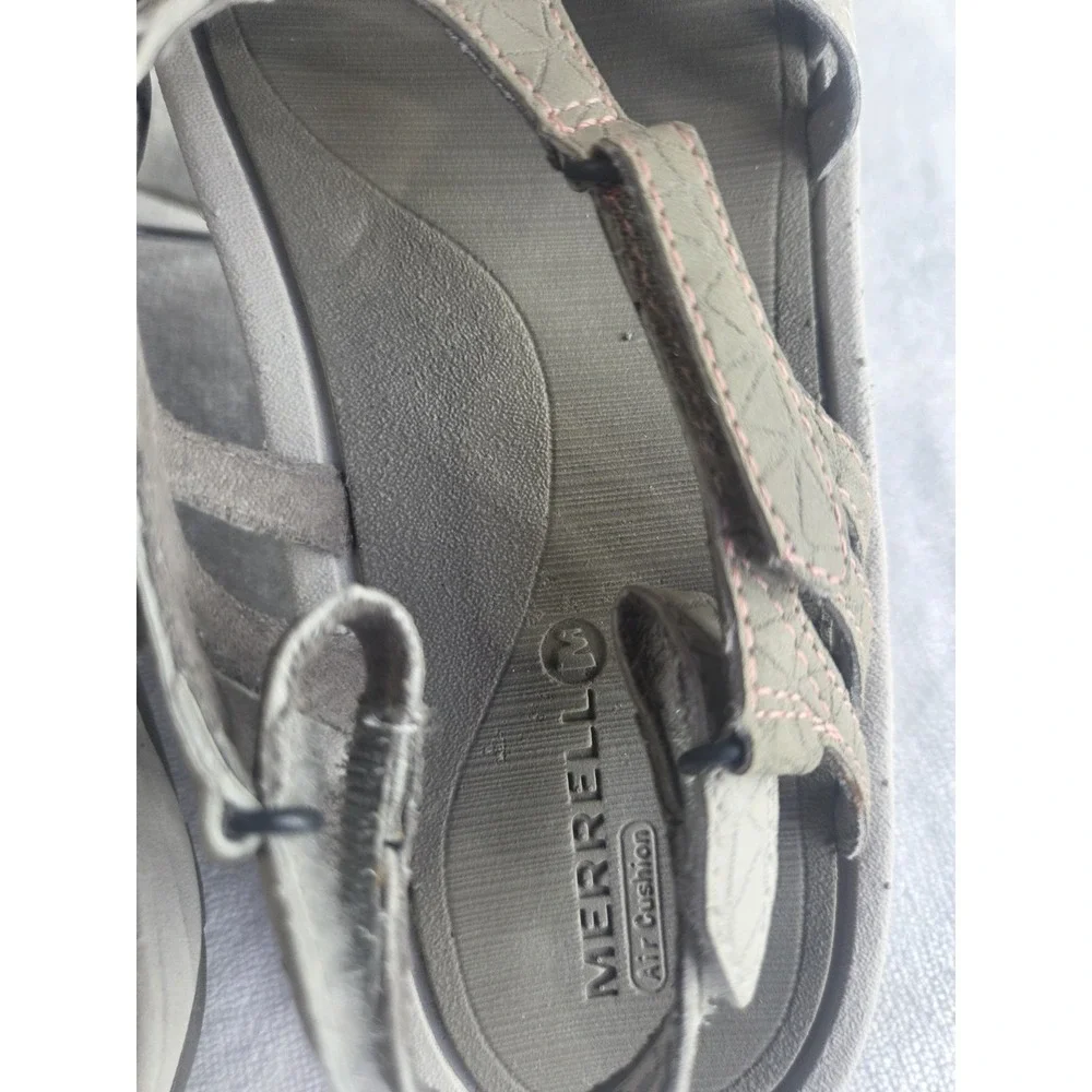 Merrell Air Cushion Comfort Sandals Gray Adjustable Strappy Womens Size 6